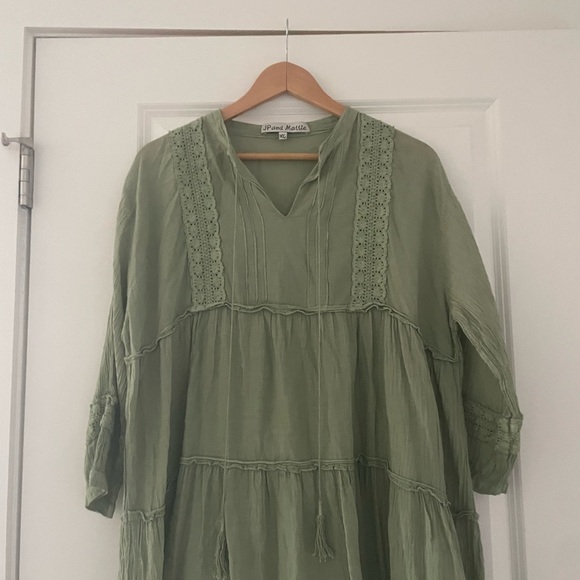 Sundance JP & Mattie Desert Breeze Tiered Dress Peasant Babydoll Boho - Picture 9 of 10